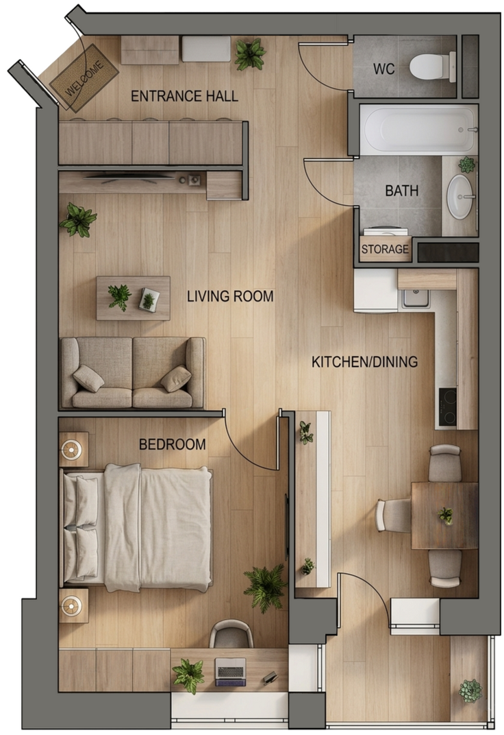 Koti / 46.2 sq.m