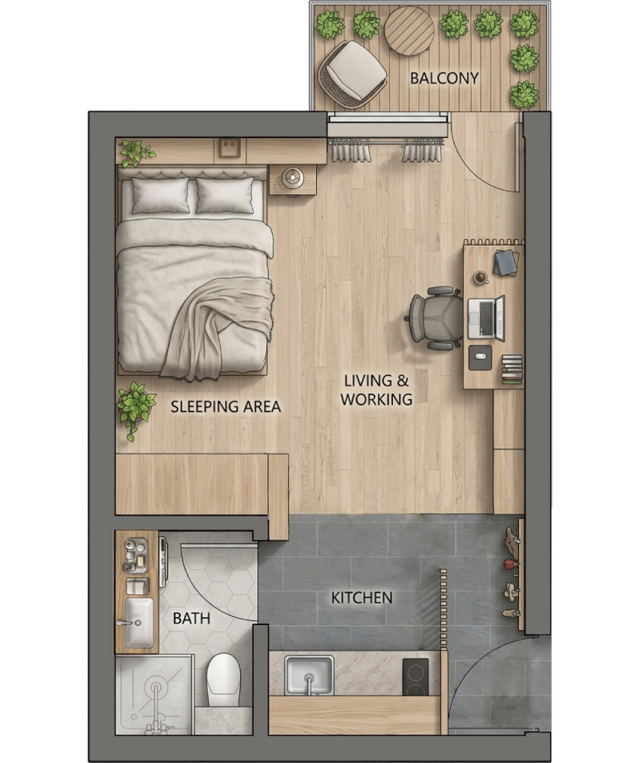 compact apartment